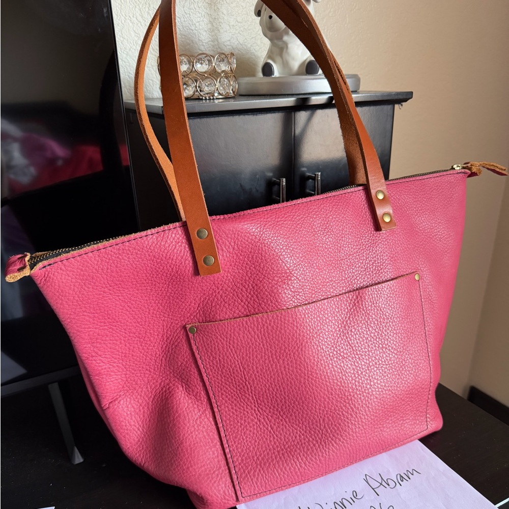 Portland Leather goods candy large zip tote